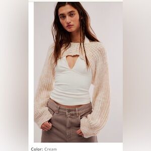 Free People Everyly Knit Bolero in Cream!